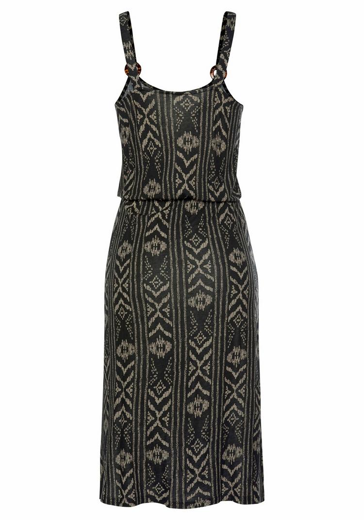 Lascana Lascana Jerseykleid Jerseykleid Damen - schwarz-creme-bedruckt - 3 | SportScheck