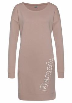 Bench Sweatkleid Jerseykleid Damen beige-weiß