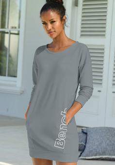 Rückansicht von Bench Sweatkleid Jerseykleid Damen stone-weiß