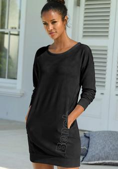 Rückansicht von Bench Sweatkleid Jerseykleid Damen schwarz-weiß