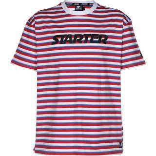 STARTER Stripe Jersey T-Shirt Herren weiß/rot/gestreift