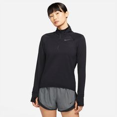 Rückansicht von Nike ELEMENT Funktionsshirt Damen black-reflective silv