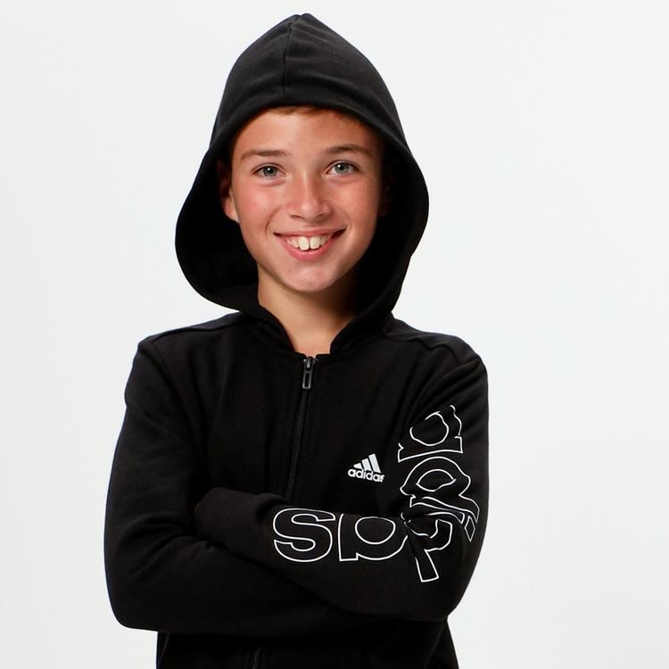 adidas adidas Essentials Hoodie Jungen - black-white - 3 | SportScheck