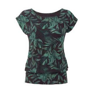 Lascana Printshirt Damen schwarz-grün