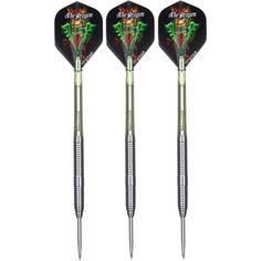 Rückansicht von BULL'S Kevin Münch G2 Steel Dartpfeil silber-schwarz