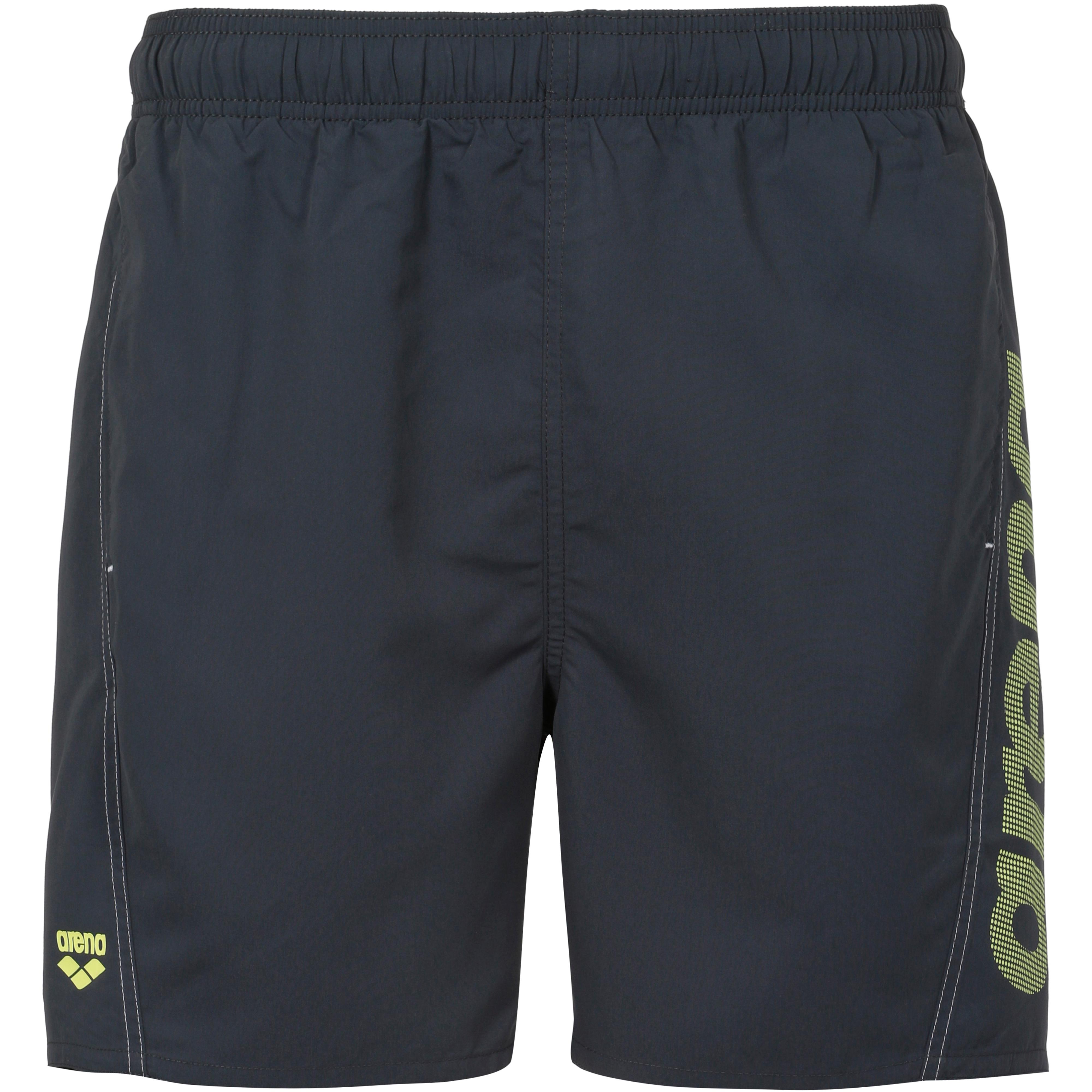ARENA Herren Badehose StraightLine – Schwarz-rot-weiß, UPF 50+, Schnelltrocknend, Seitenlänge 27 Cm