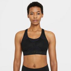 Rückansicht von Nike Swoosh UltraBreathe Sport-BH Damen black-black-black-dk smoke grey