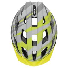 Rückansicht von Uvex Air Wing CC Fahrradhelm grey-lime mat