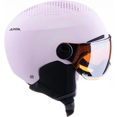 Rückansicht von ALPINA ZUPO VISOR Q LITE Skihelm Kinder rose matt