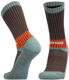 Rückansicht von UphillSport VAARU Wandersocken brown-turqoise-green