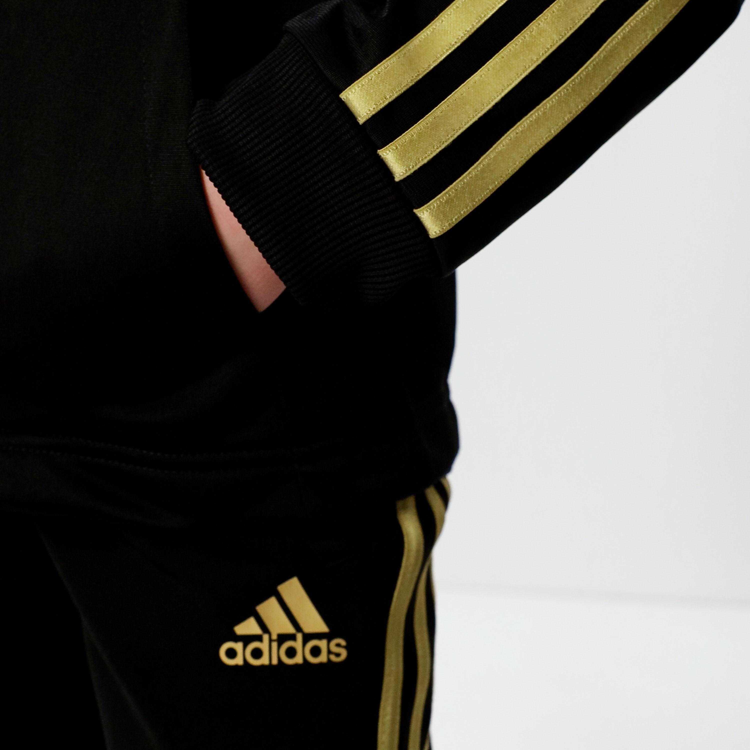 Adidas sportanzug damen schwarz gold online