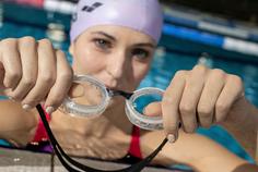 Rückansicht von Arena Air Bold Swipe Schwimmbrille clear-white-black