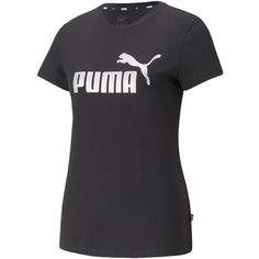 PUMA Essentiell T-Shirt Damen puma black-silver metallic
