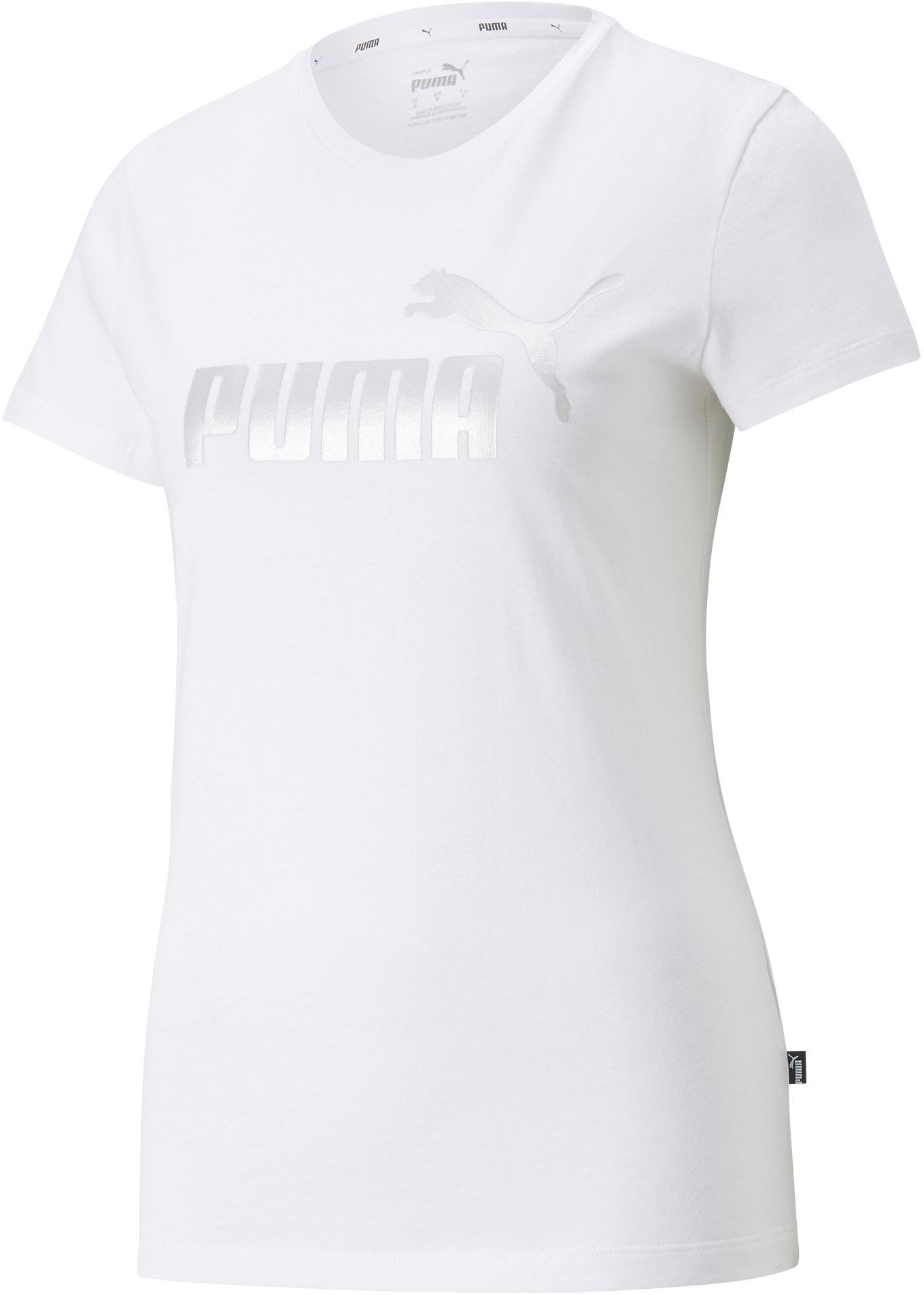 PUMA Essentiell T Shirt Damen puma white silver metallic im Online Shop von SportScheck kaufen