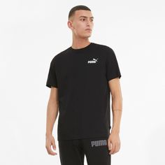 Rückansicht von PUMA Essentiell T-Shirt Herren puma black