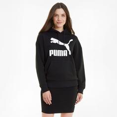 Rückansicht von PUMA Classics Hoodie Damen puma black