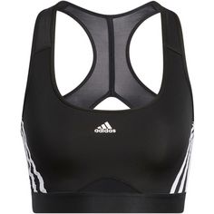 adidas POWERREACT 3-STREIFEN Sport-BH Damen black