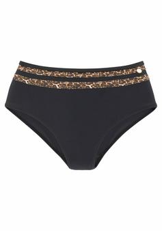 Lascana Highwaist-Bikini-Hose Bikini Hose Damen schwarz-leo