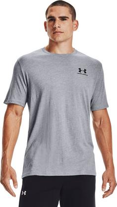 Rückansicht von Under Armour SPORTSTYLE LEFT CHEST Funktionsshirt Herren steel light heather