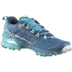 Rückansicht von La Sportiva GTX Bushido II Trailrunning Schuhe Damen atlantic-aquarelle