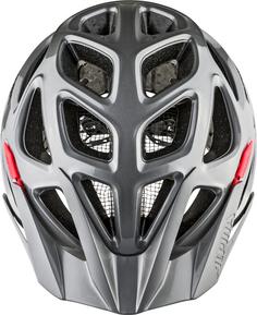 Rückansicht von ALPINA THUNDER 3.0 Fahrradhelm dark-silver-black-red gloss