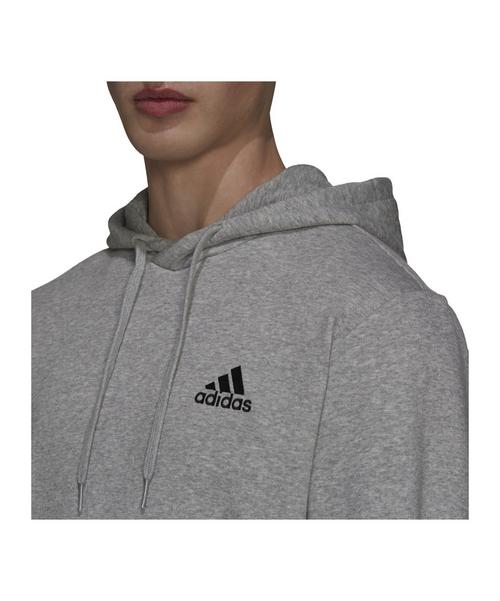 Rückansicht von adidas Essential Feelcozy Hoody Sweatshirt Herren grauschwarz