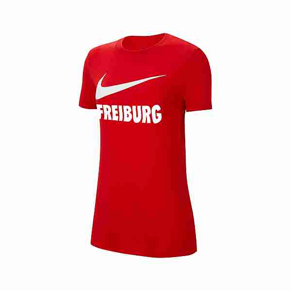 Nike SC Freiburg Freizeit T-Shirt Swoosh D Fanshirt Damen rot