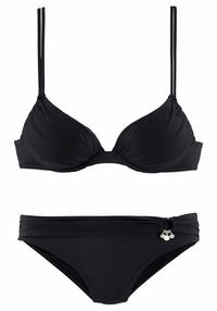 S.OLIVER Push-Up-Bikini Bikini Set Damen - schwarz
