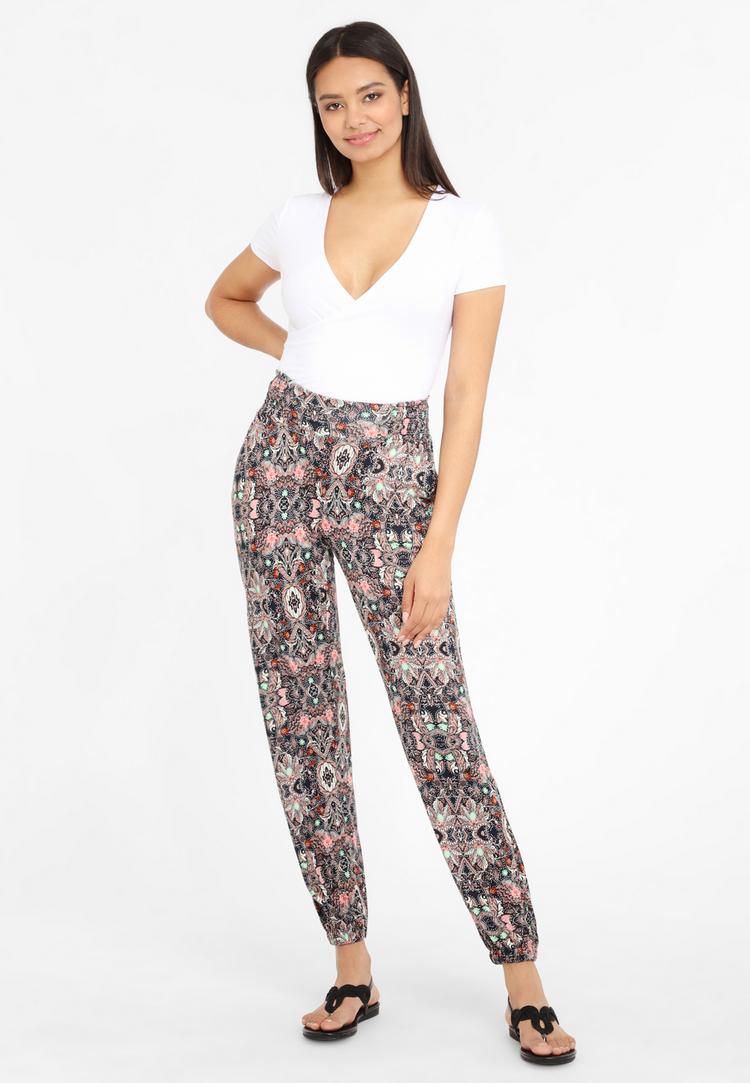 S.OLIVER S.OLIVER Strandhose Stoffhose Damen - marine-bedruckt - 0 | SportScheck