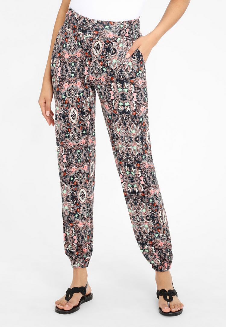 S.OLIVER S.OLIVER Strandhose Stoffhose Damen - marine-bedruckt - 1 | SportScheck