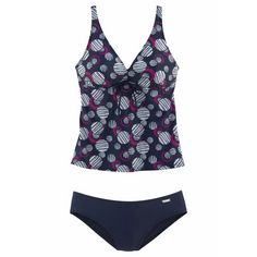 Lascana Bügel-Tankini Bikini Set Damen marine-bedruckt