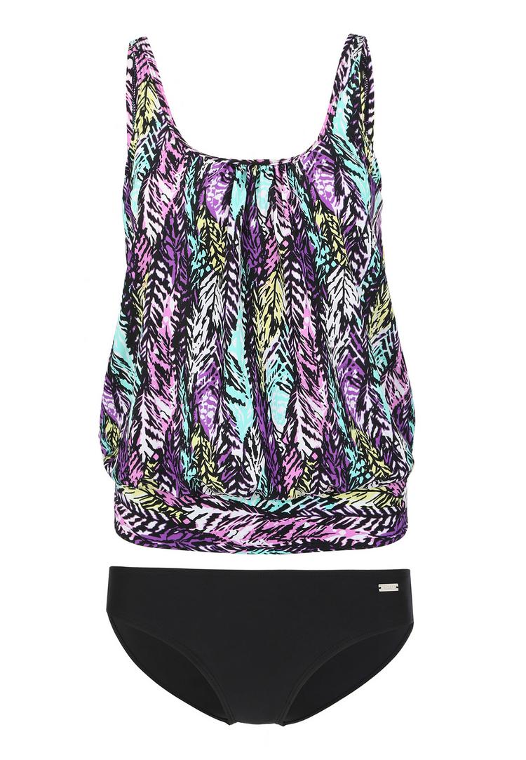 Lascana Lascana Oversize-Tankini Bikini Set Damen - schwarz-bedruckt - 0 | SportScheck