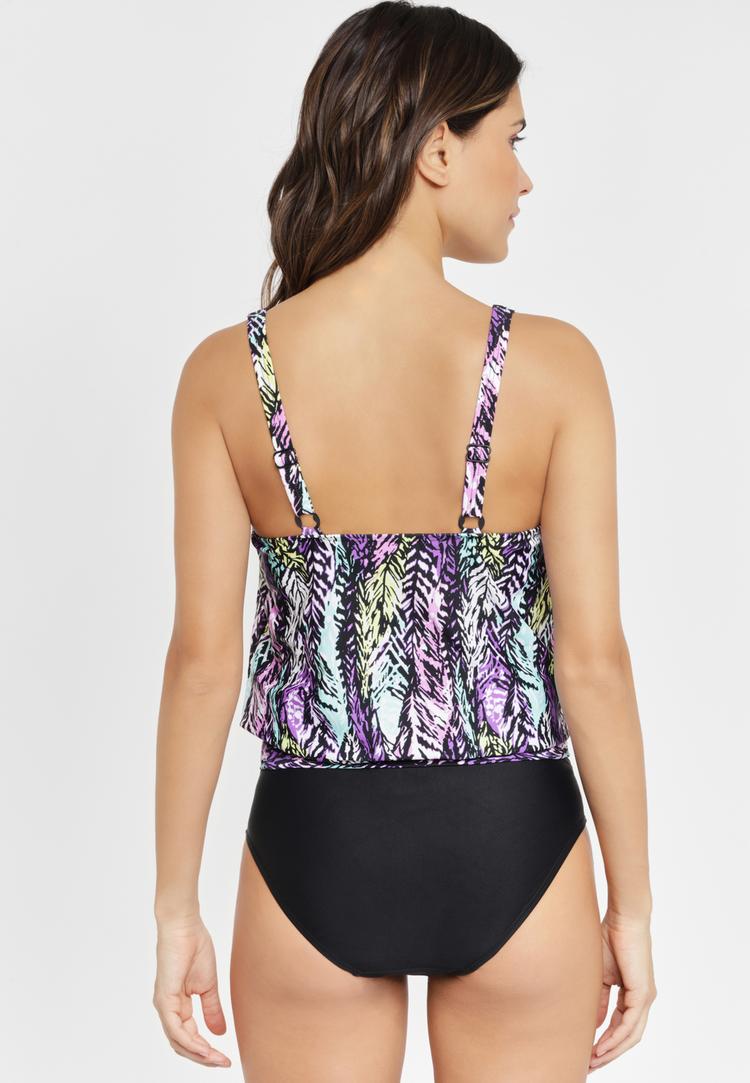 Lascana Lascana Oversize-Tankini Bikini Set Damen - schwarz-bedruckt - 0 | SportScheck