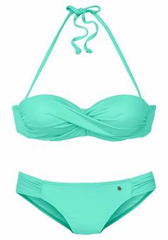 S.OLIVER Bügel-Bandeau-Bikini Bikini Set Damen türkis