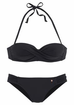 S.OLIVER Bügel-Bandeau-Bikini Bikini Set Damen schwarz