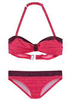 Buffalo Bandeau-Bikini Bikini Set Damen pink-bedruckt