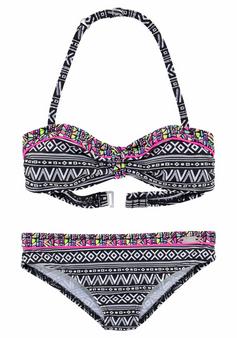 Buffalo Bandeau-Bikini Bikini Set Damen schwarz-weiß