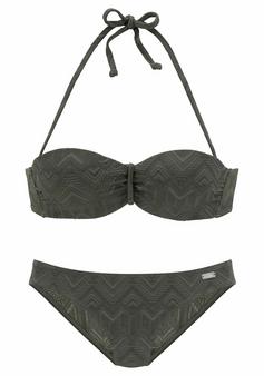 Buffalo B&uuml;gel-Bandeau-Bikini Bikini Set Damen oliv