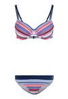 S.OLIVER B&uuml;gel-Bikini Bikini Set Damen - blau-rot-gestreift