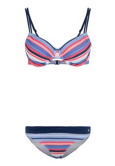 S.OLIVER Bügel-Bikini Bikini Set Damen blau-rot-gestreift