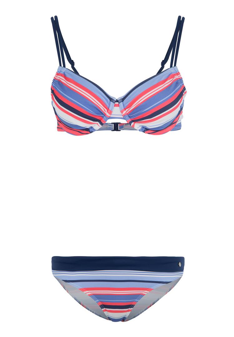 S.OLIVER S.OLIVER B&uuml;gel-Bikini Bikini Set Damen - blau-rot-gestreift - 0 | SportScheck