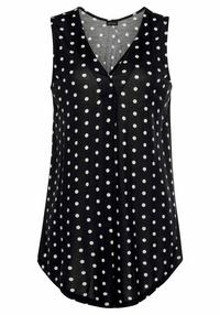 Lascana Strandtop T-Shirt Damen - schwarz-wei&szlig;-gepunktet