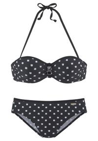 Lascana B&uuml;gel-Bandeau-Bikini Bikini Set Damen - schwarz-wei&szlig;