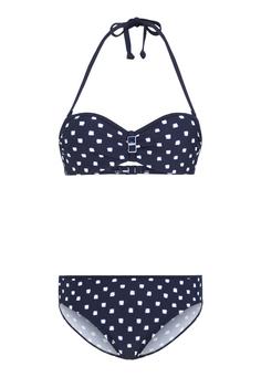 Lascana Bügel-Bandeau-Bikini Bikini Set Damen marine-weiß