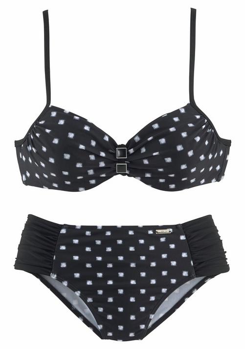 Rückansicht von Lascana Bügel-Bikini Bikini Set Damen schwarz-weiß