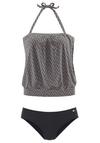 JETTE Tankini Bikini Set Damen - schwarz-grau