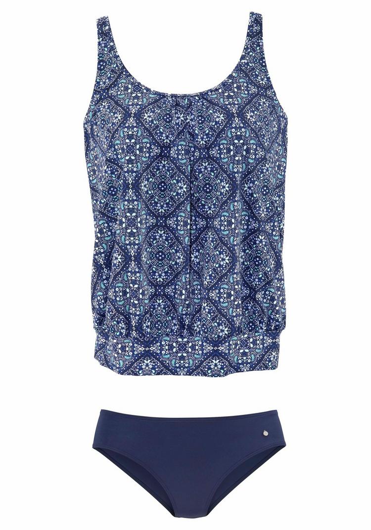 S.OLIVER S.OLIVER Oversize-Tankini Bikini Set Damen - marine-bedruckt - 0 | SportScheck