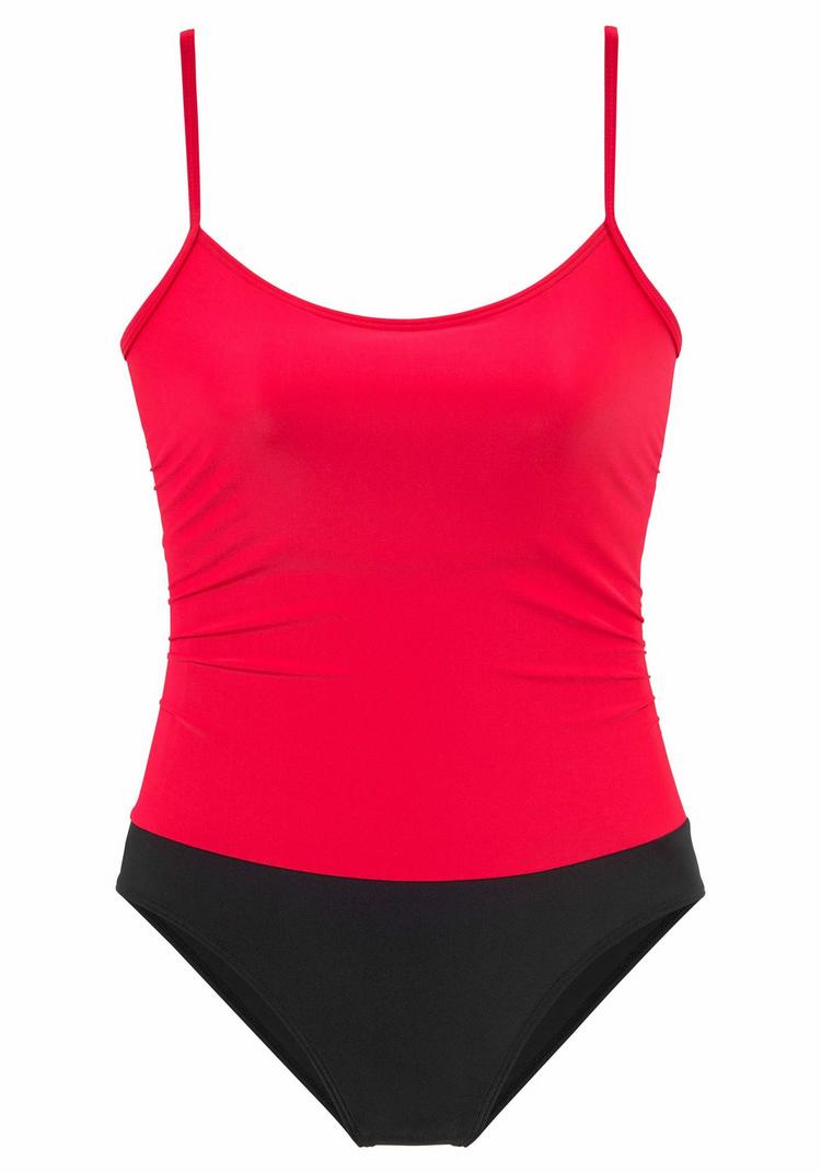 Lascana Lascana Badeanzug Badeanzug Damen - schwarz-rot - 0 | SportScheck