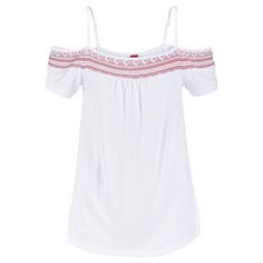 S.OLIVER T-Shirt Damen weiß-rot-bedruckt