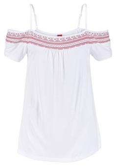 S.OLIVER Kurzarmshirt T-Shirt Damen weiß-rot-bedruckt
